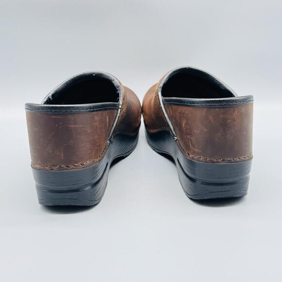 Dansko Shoes Womens 8 Brown Leather Professional Clogs Slip On Work Nursing - Picture 6 of 10